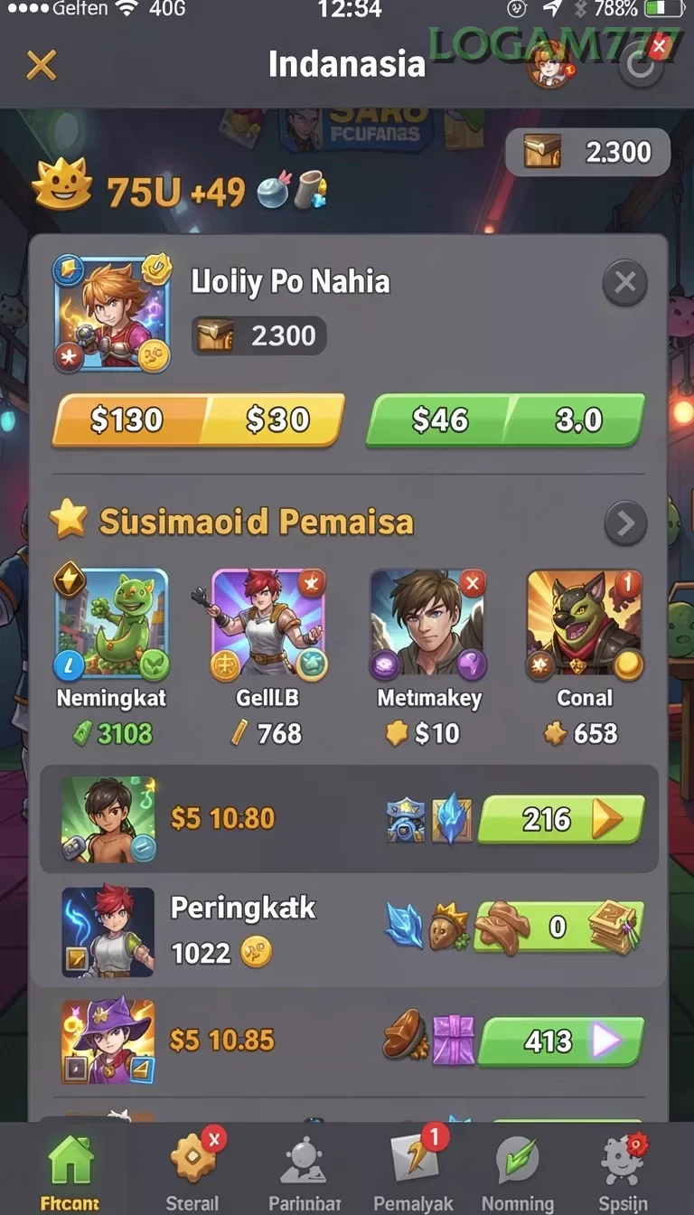 Cuplikan layar QQSLOT — menu navigasi